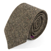 Brown Mocha Textured Wool Tie 7cm